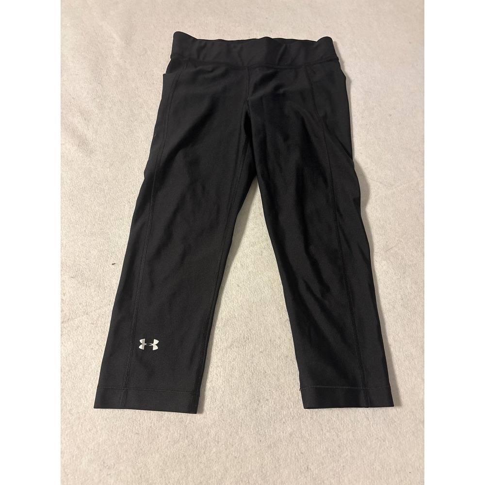 Under Armour Black Heatgear Compression Capris Leggings Women Size M